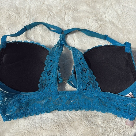 La Senza Teal Lace Racerback Bra | Size 32A | Front-Closure Push-Up | - Picture 3 of 5